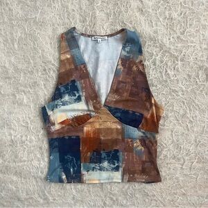 Reformation Multicolor Abstract Print Top